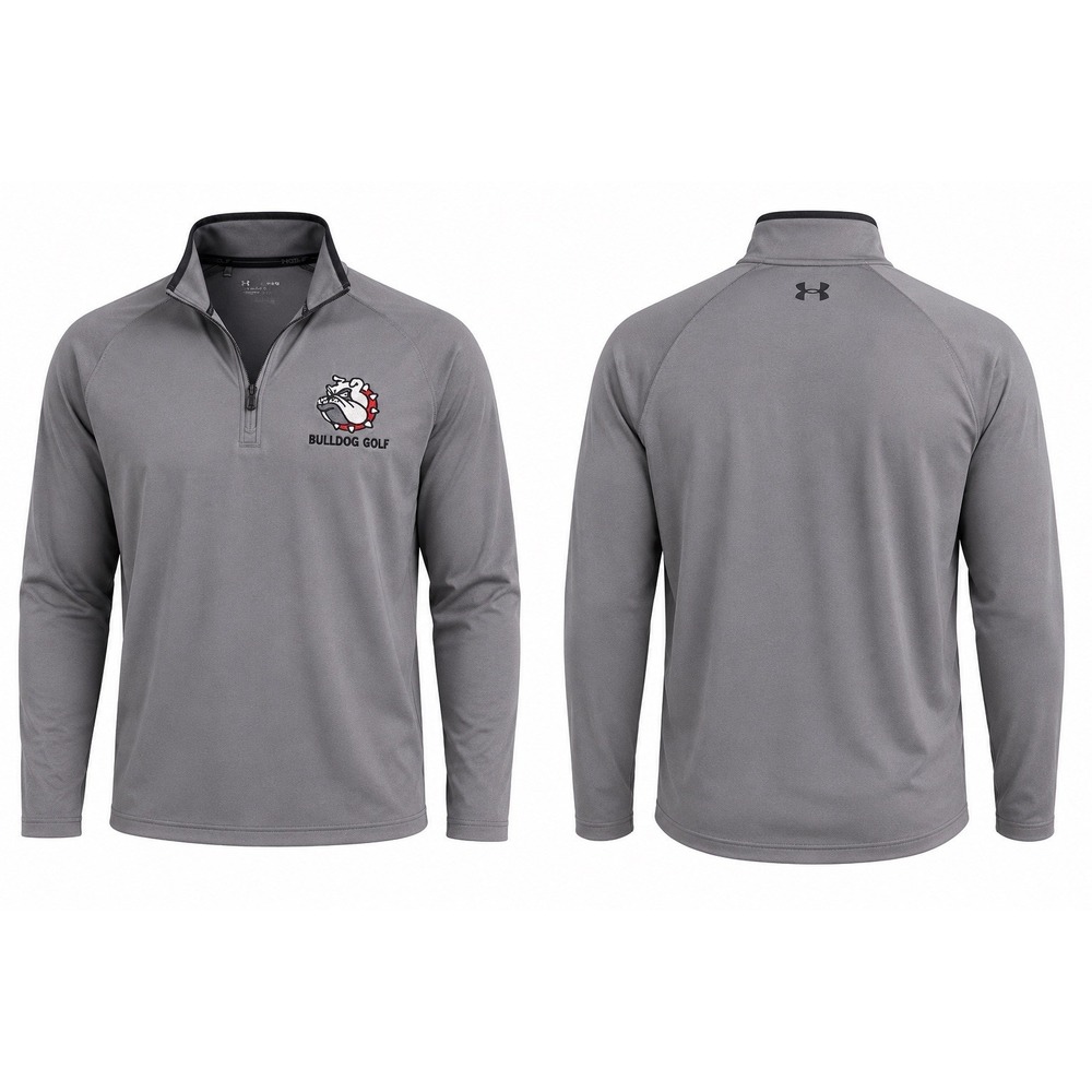 Under Armour 1/4 Shirt Mens LARGE Gray  BULLDOG GOLF  L/S Performance Stretch